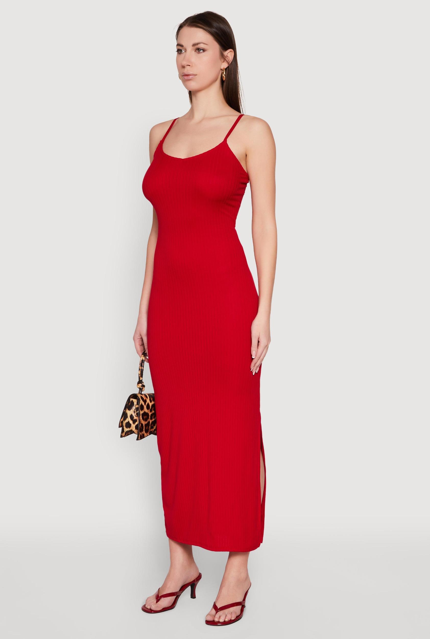 Womens Ribbed Knit Cami Maxi Dress Product Image