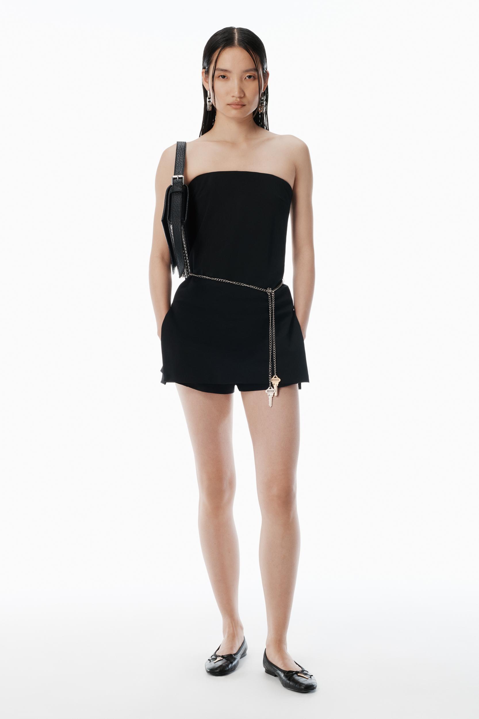 Black Wool-stretch Minidress With Hardware Product Image