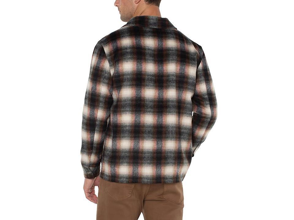 Liverpool Los Angeles Patch Pocket Shacket (Cream/Rust Multi) Men's Short Sleeve Knit Product Image