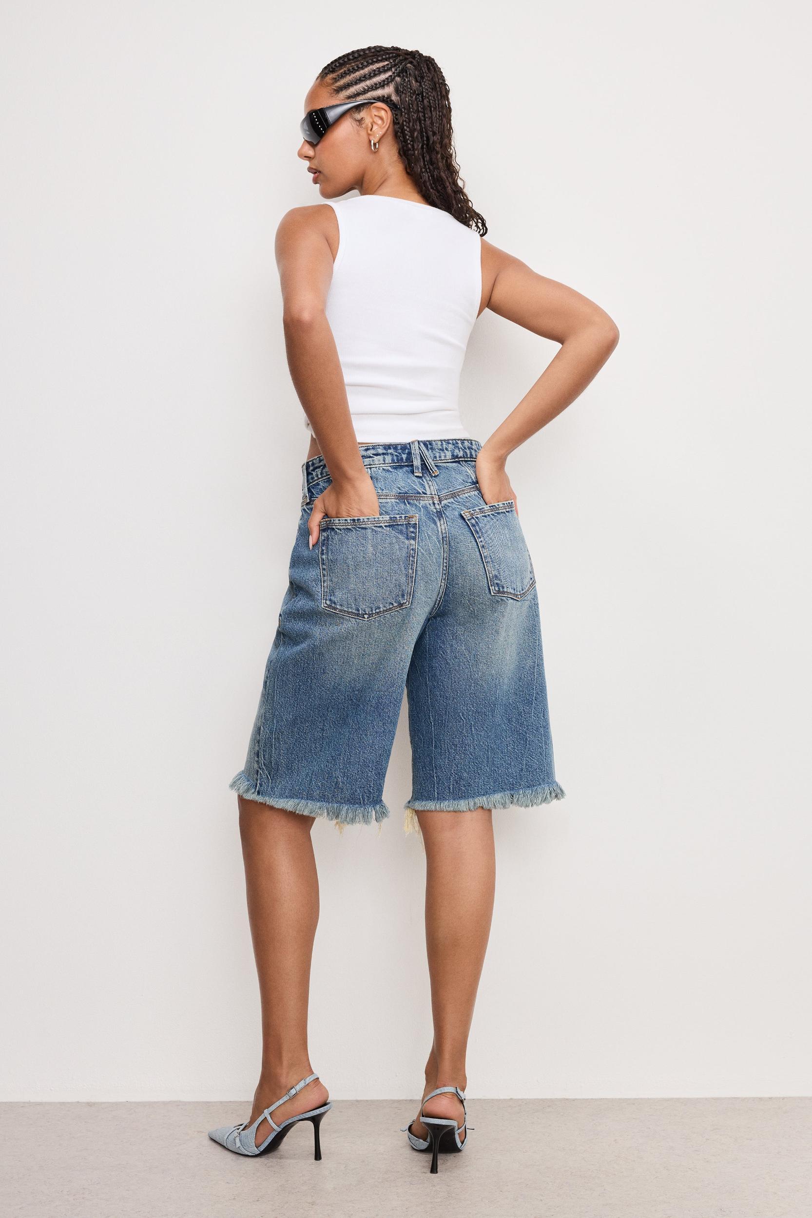 GOOD STANDARD EASE BERMUDA SHORTS | INDIGO808 Product Image