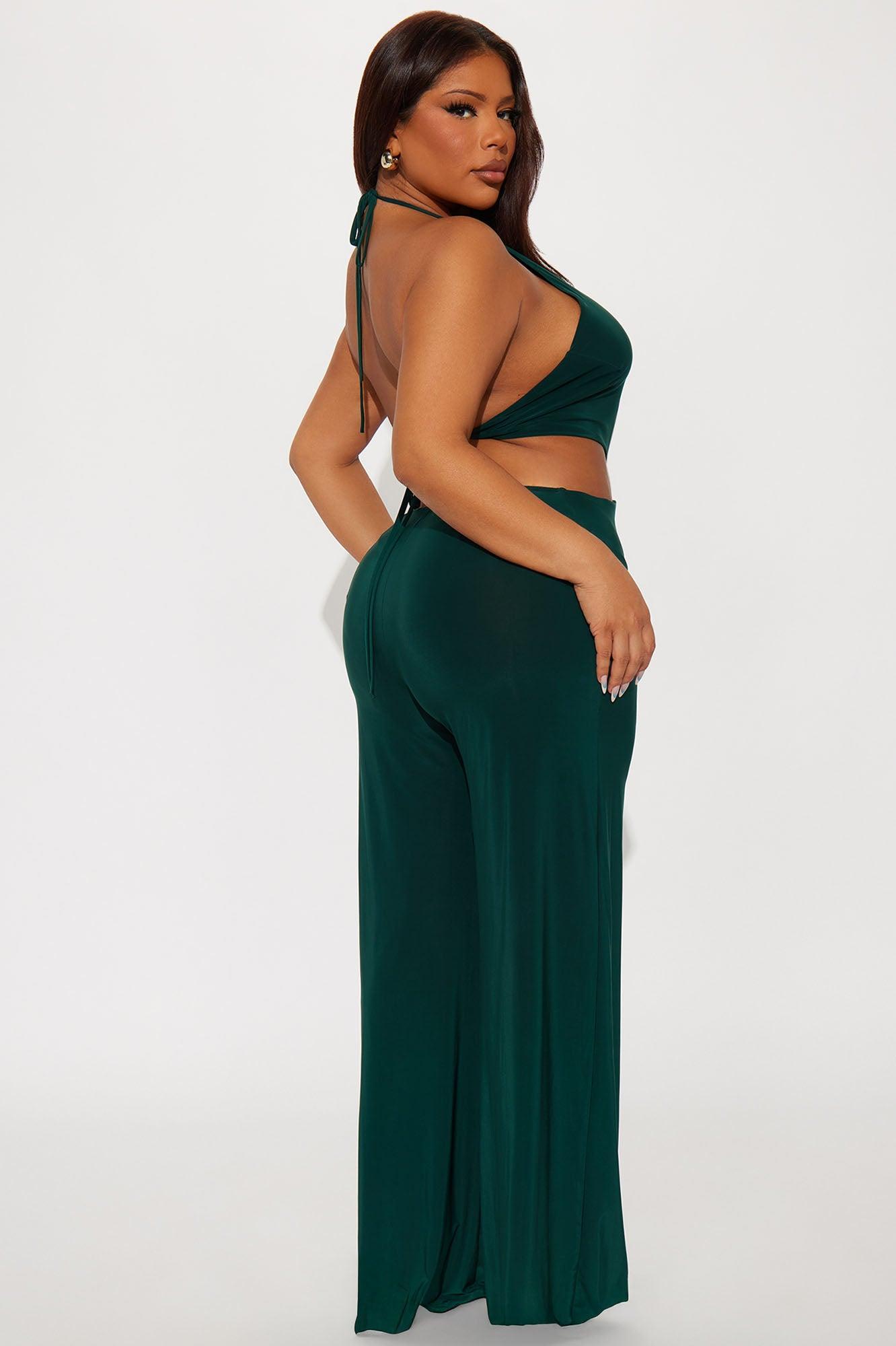 Call It Fate Backless Jumpsuit - Hunter Product Image