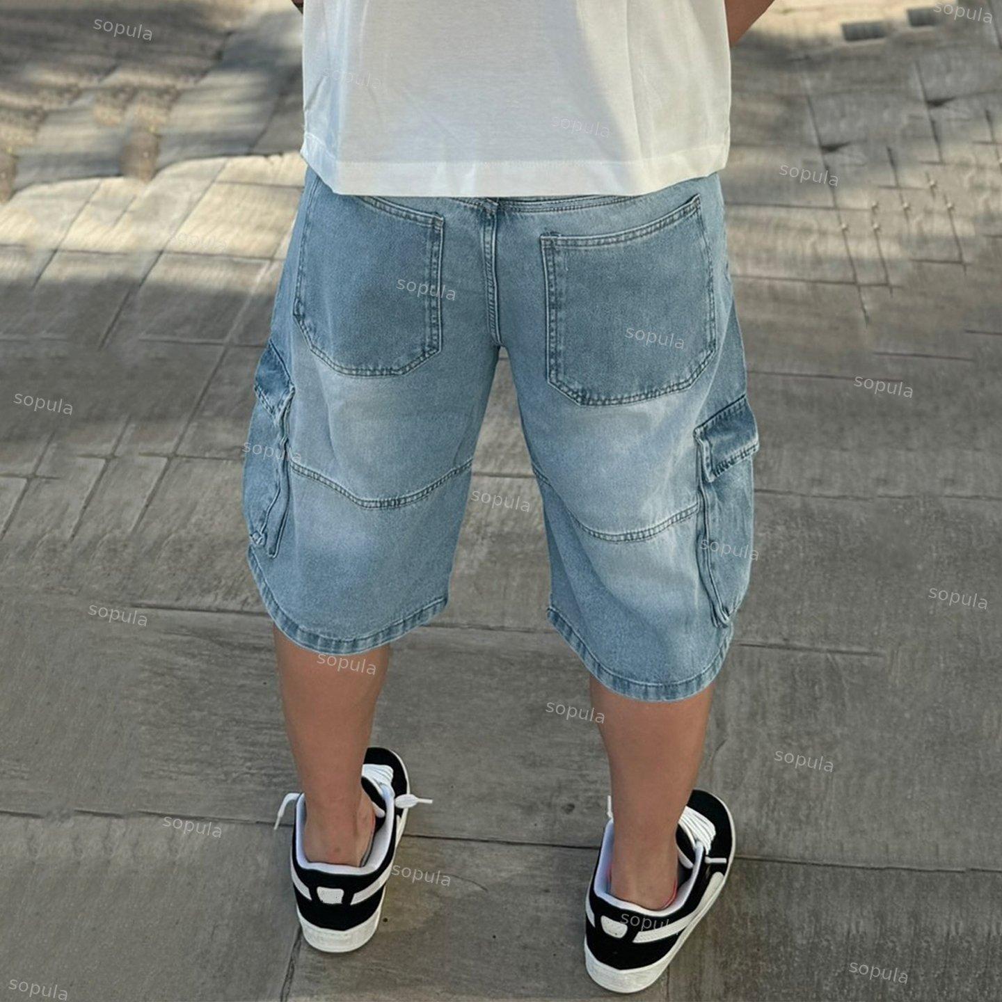 Vintage Washed Workwear Jorts Denim Shorts Product Image