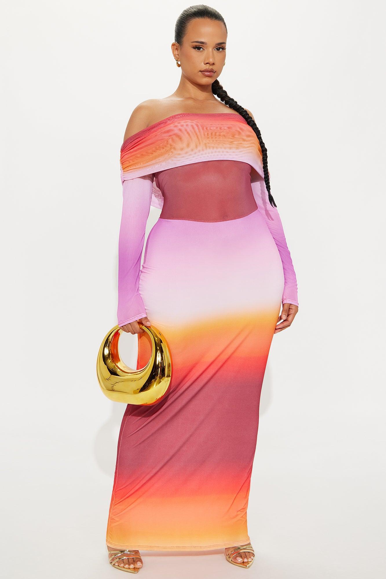 Sunset Walks Ombre Maxi Dress - Orange/combo Product Image