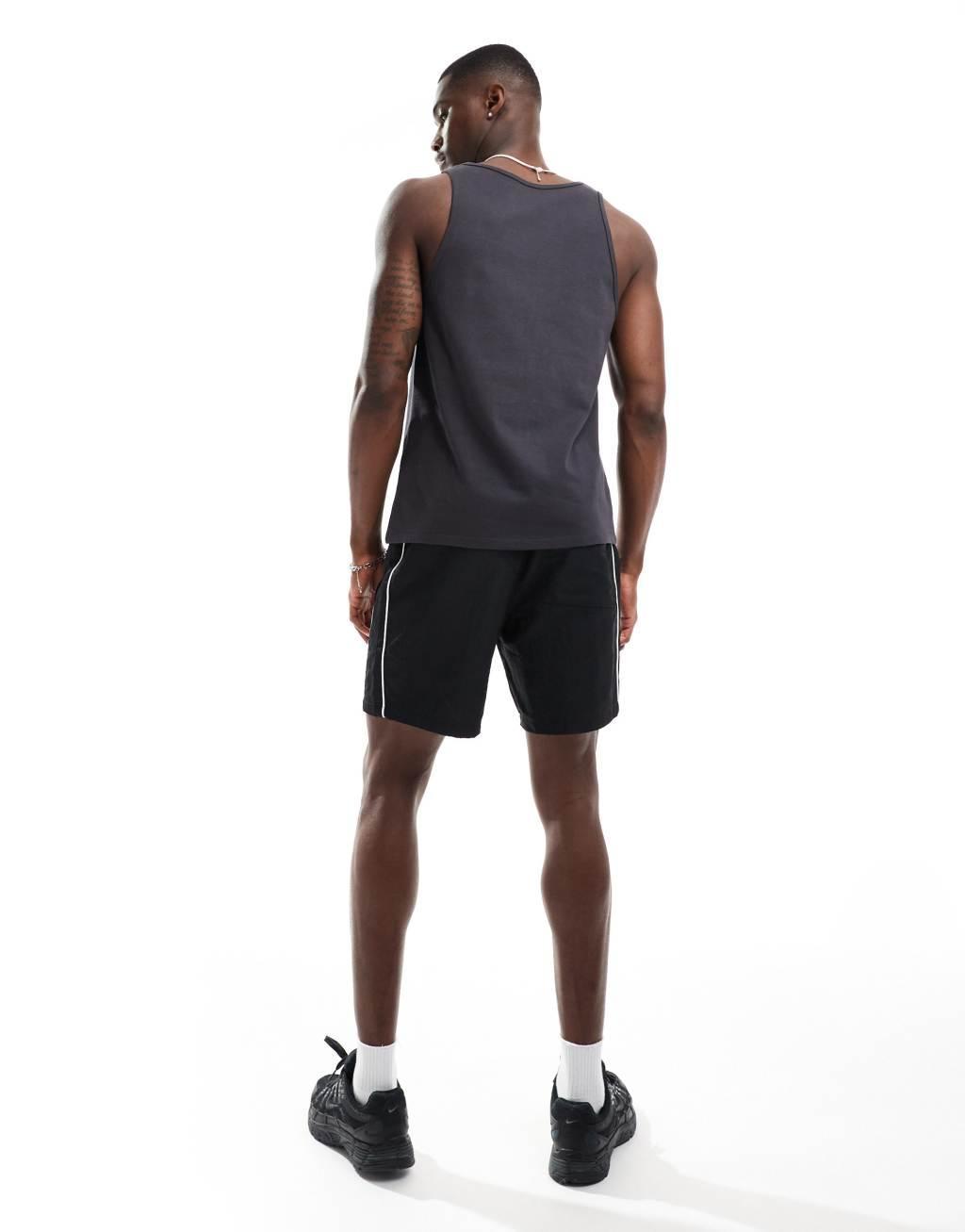 ASOS DESIGN heavyweight tank top with square neck in charcoal Product Image