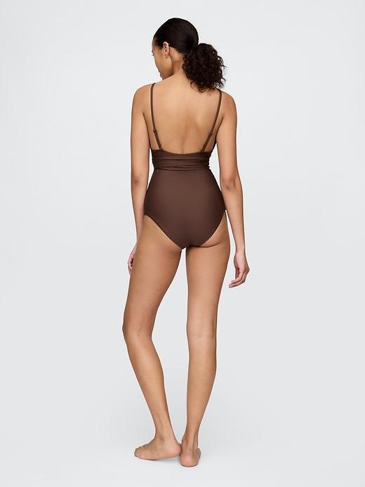 Tie-Knot Cutout Wrap One-Piece Swimsuit Product Image