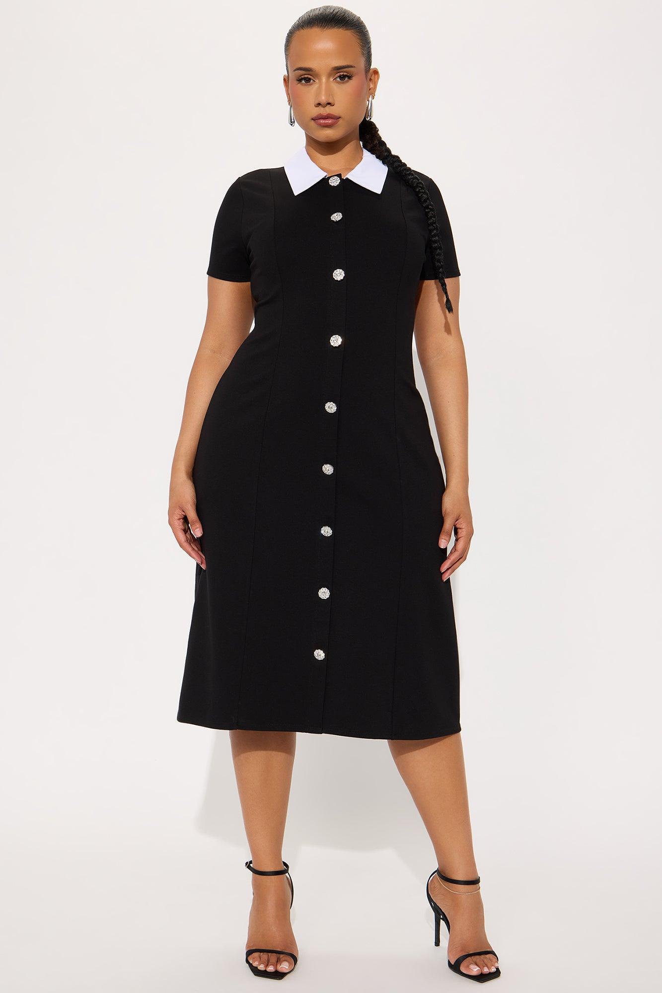 Pretty And Smart Body Sculpting Midi Dress - Black Product Image