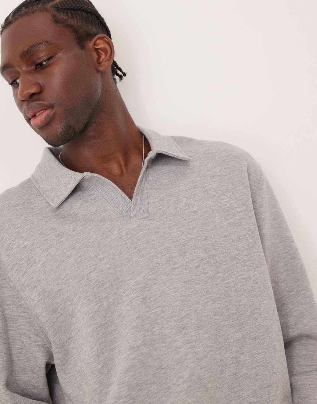ASOS DESIGN dropped shoulder sweatshirt in gray heather Product Image