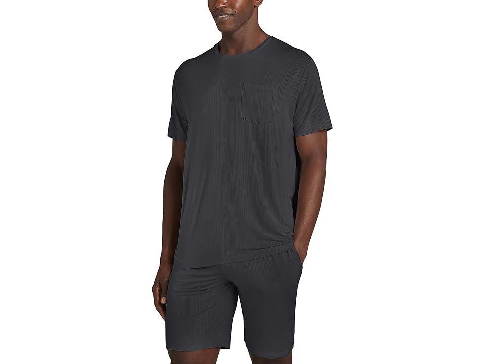 Tommy John Second Skin Luxe Rib Sleep Pocket Tee (Slate) Men's Pajama Product Image