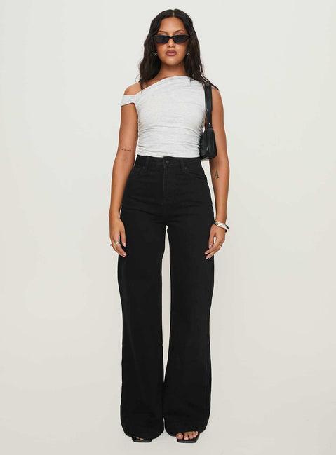 Goldie High Wide Jean True Black Product Image