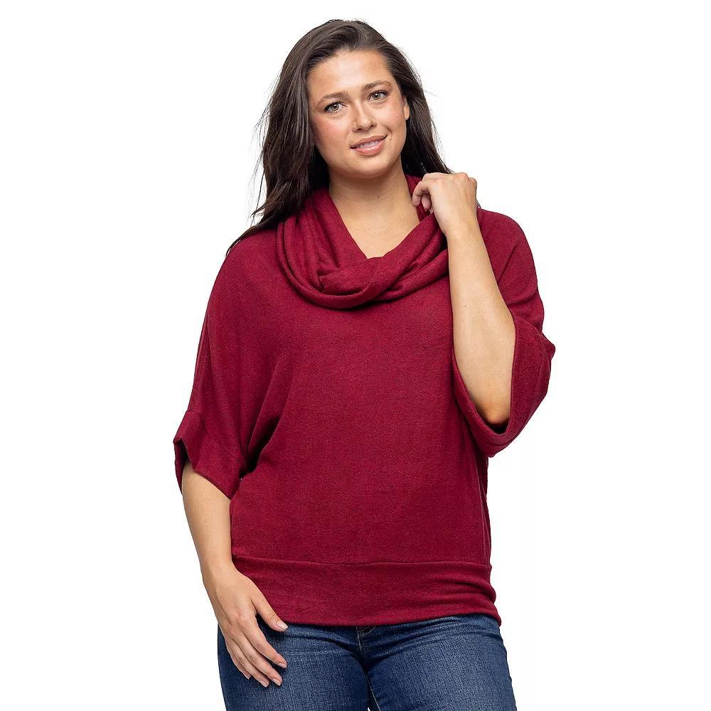Womens 24Seven Comfort Apparel Cowl Neck Sweater Top Product Image