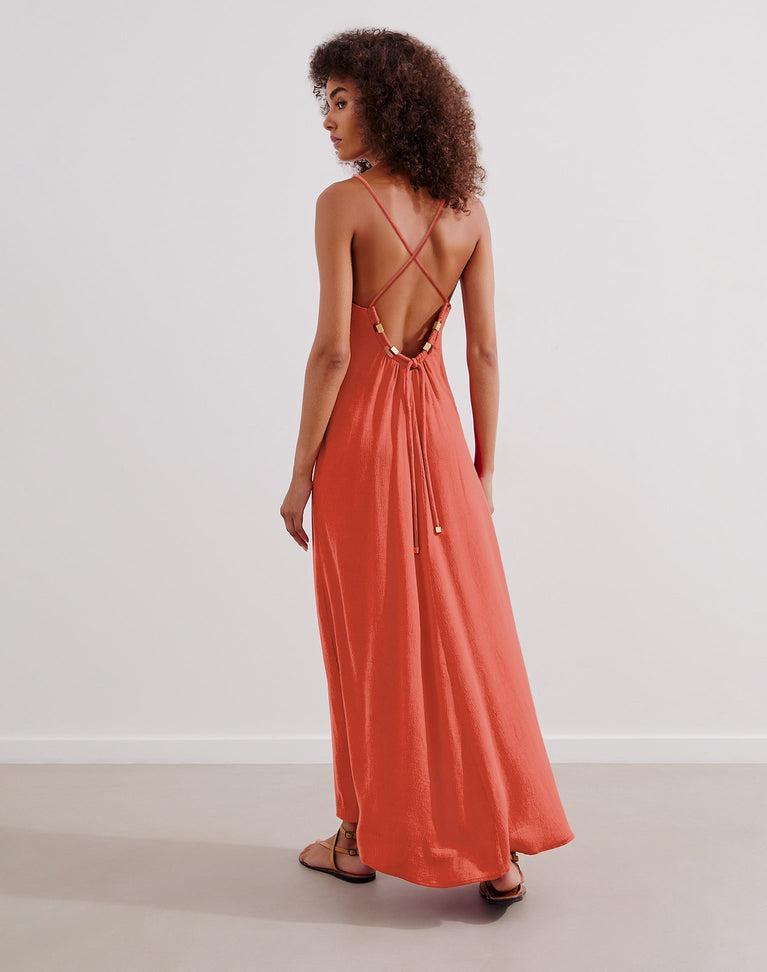 Zima Long Dress (exchange only) - Brick Product Image