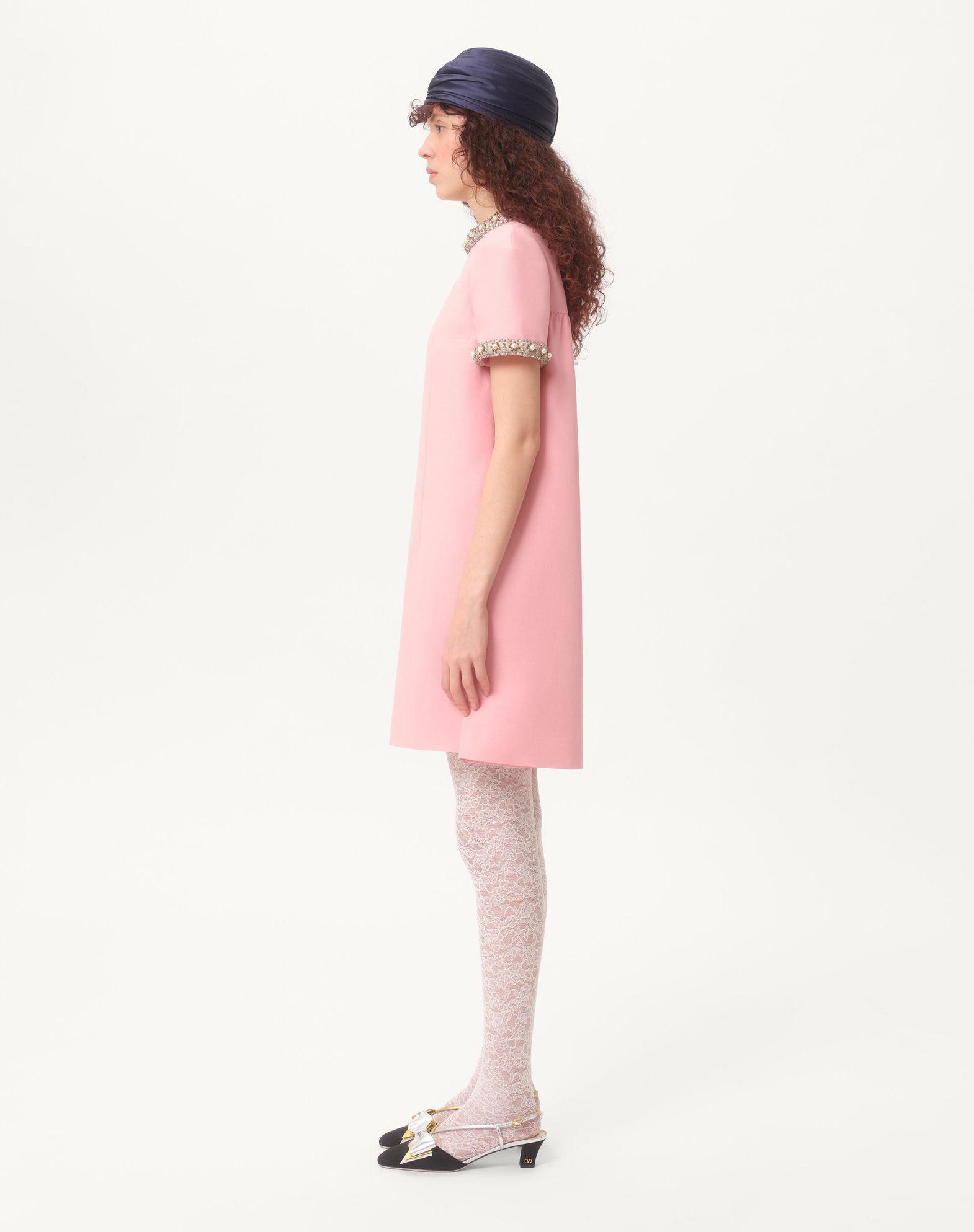Embroidered Crepe Couture Short Dress Product Image