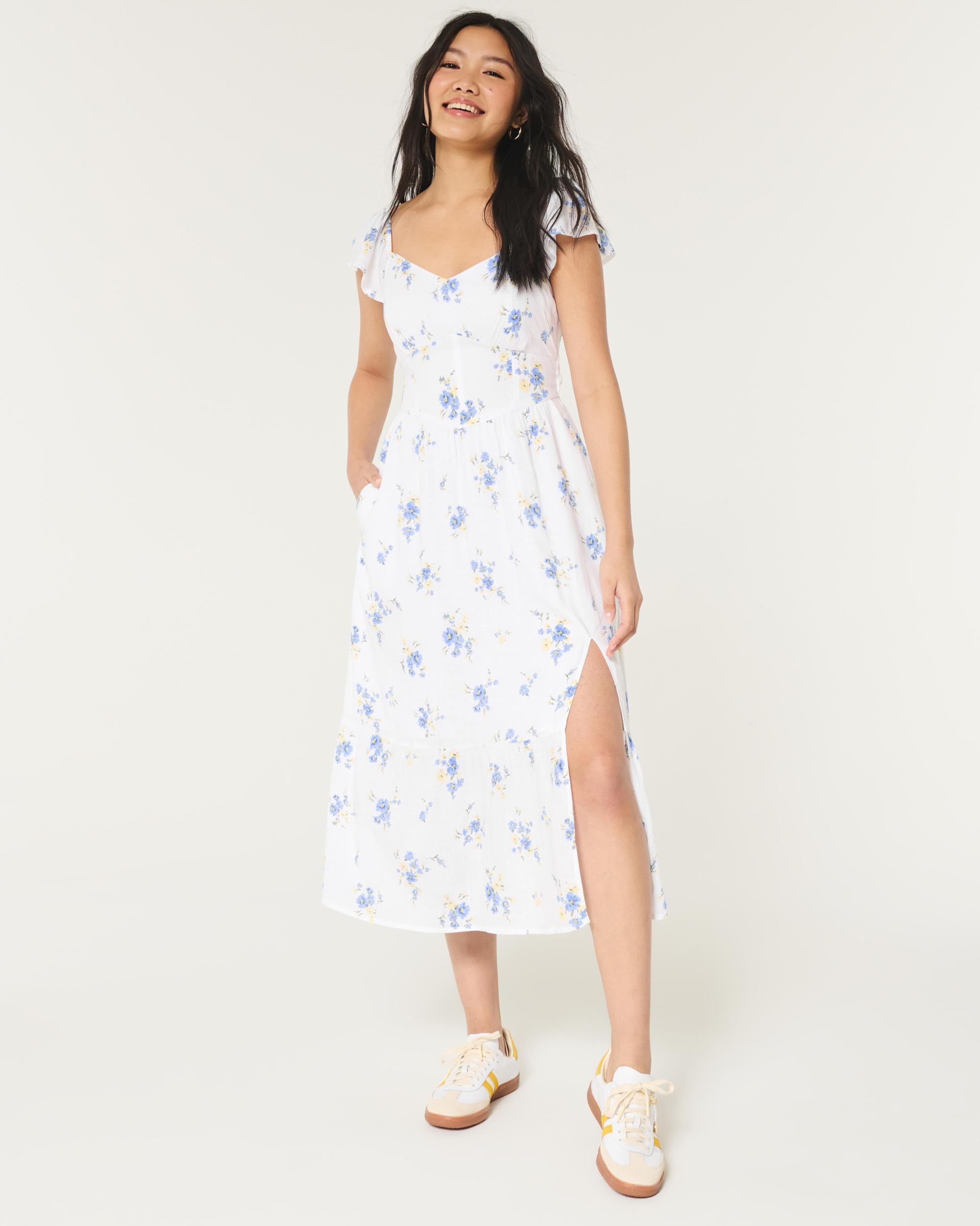 Lace-Up Back Midi Dress Product Image