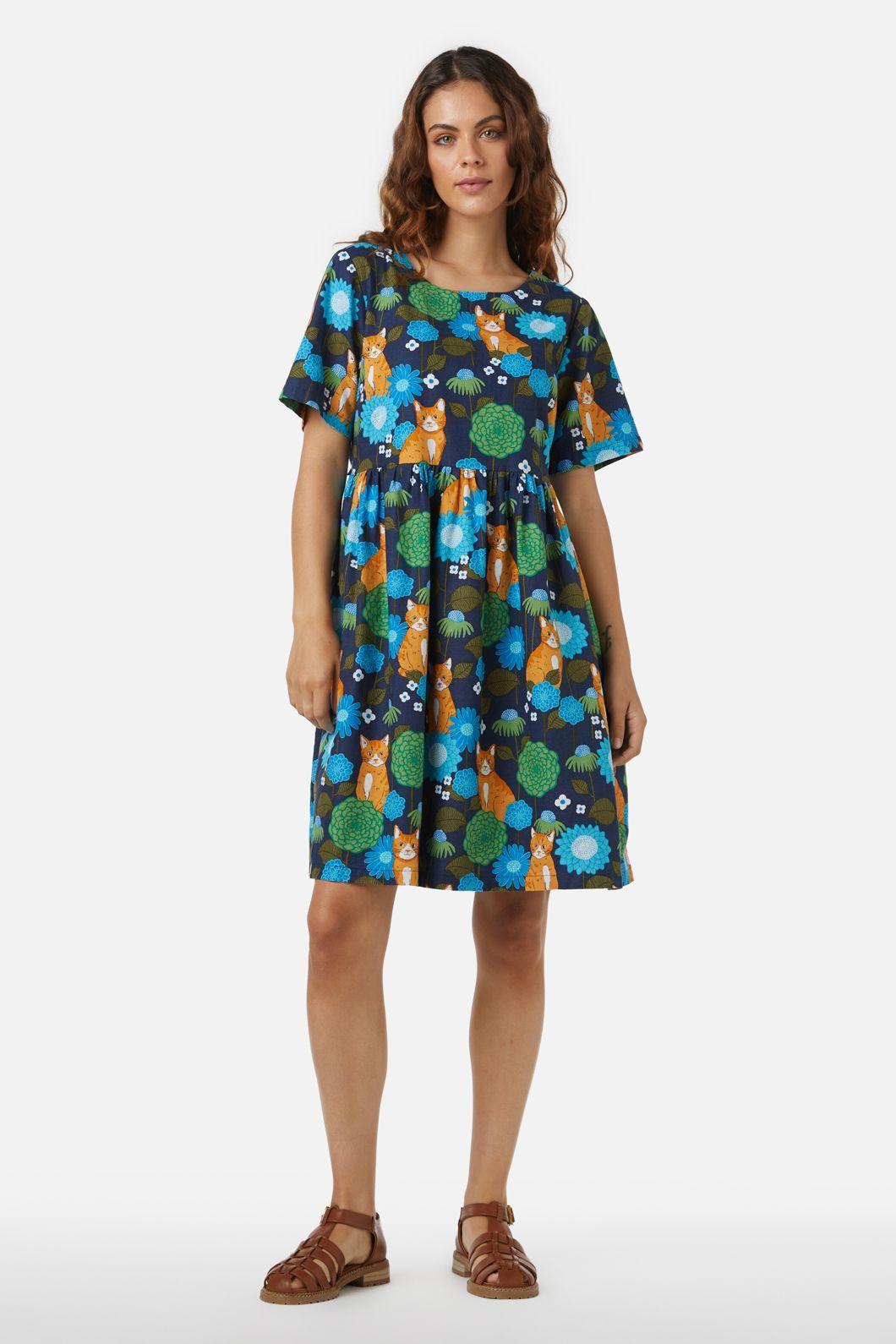 Cute Cat Smock Dress Product Image