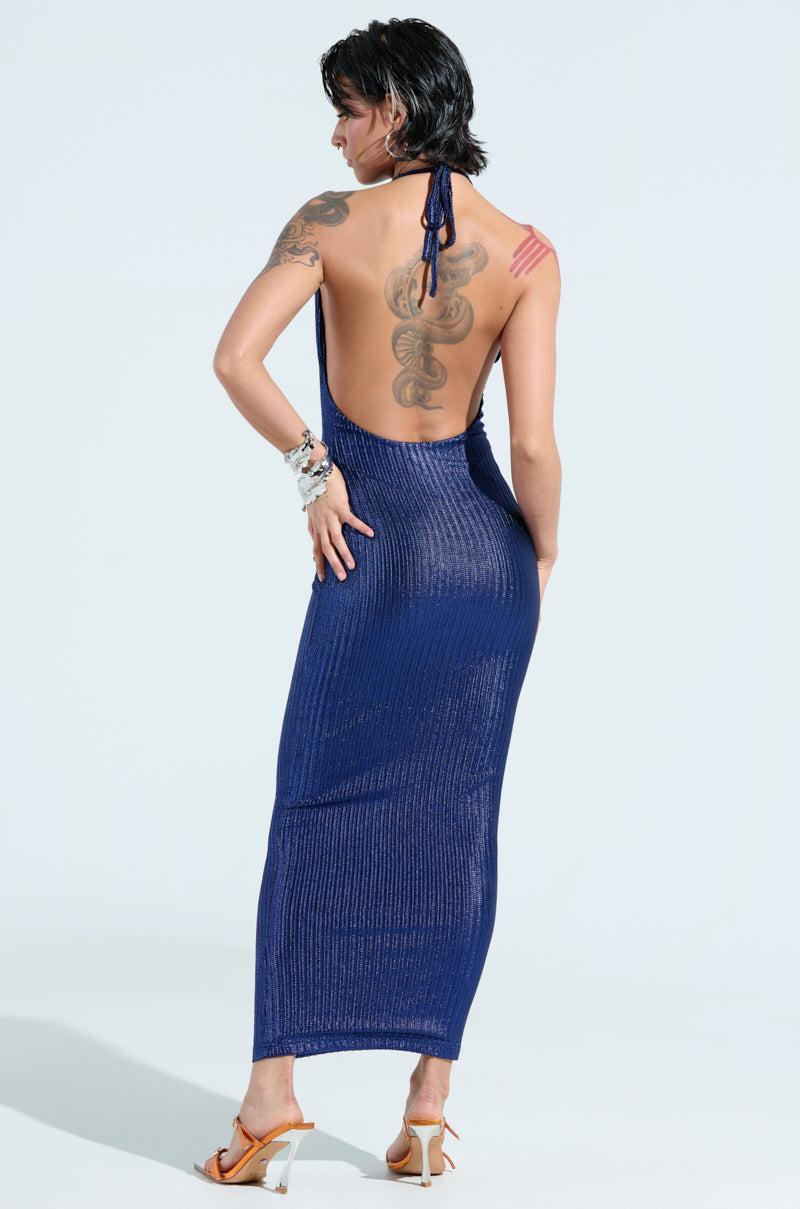 TAKE ME TO FIGI KNIT MAXI DRESS IN BLUE Product Image