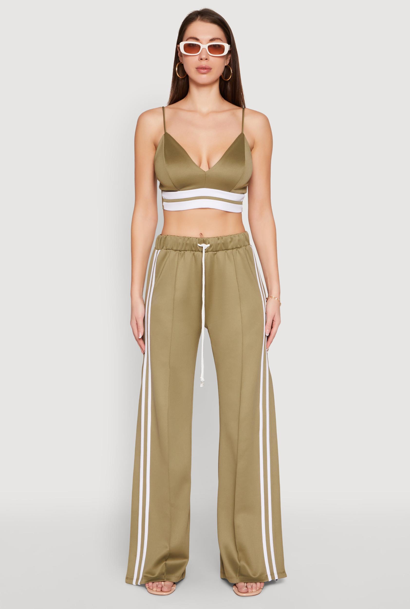 Womens Pintuck Varsity Stripe Drawstring Pants Product Image