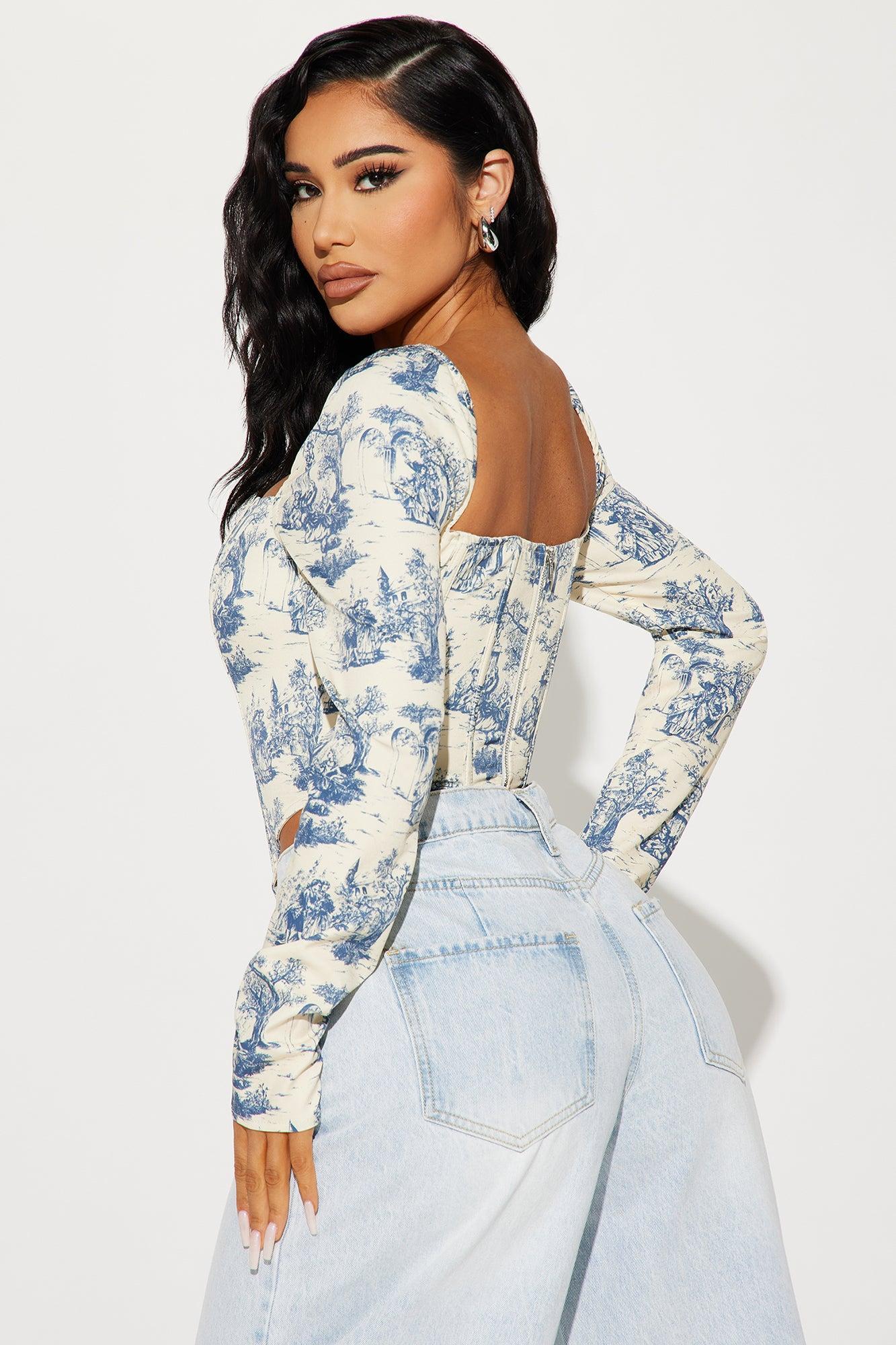 Simple Life Corset Top - Blue/combo Product Image