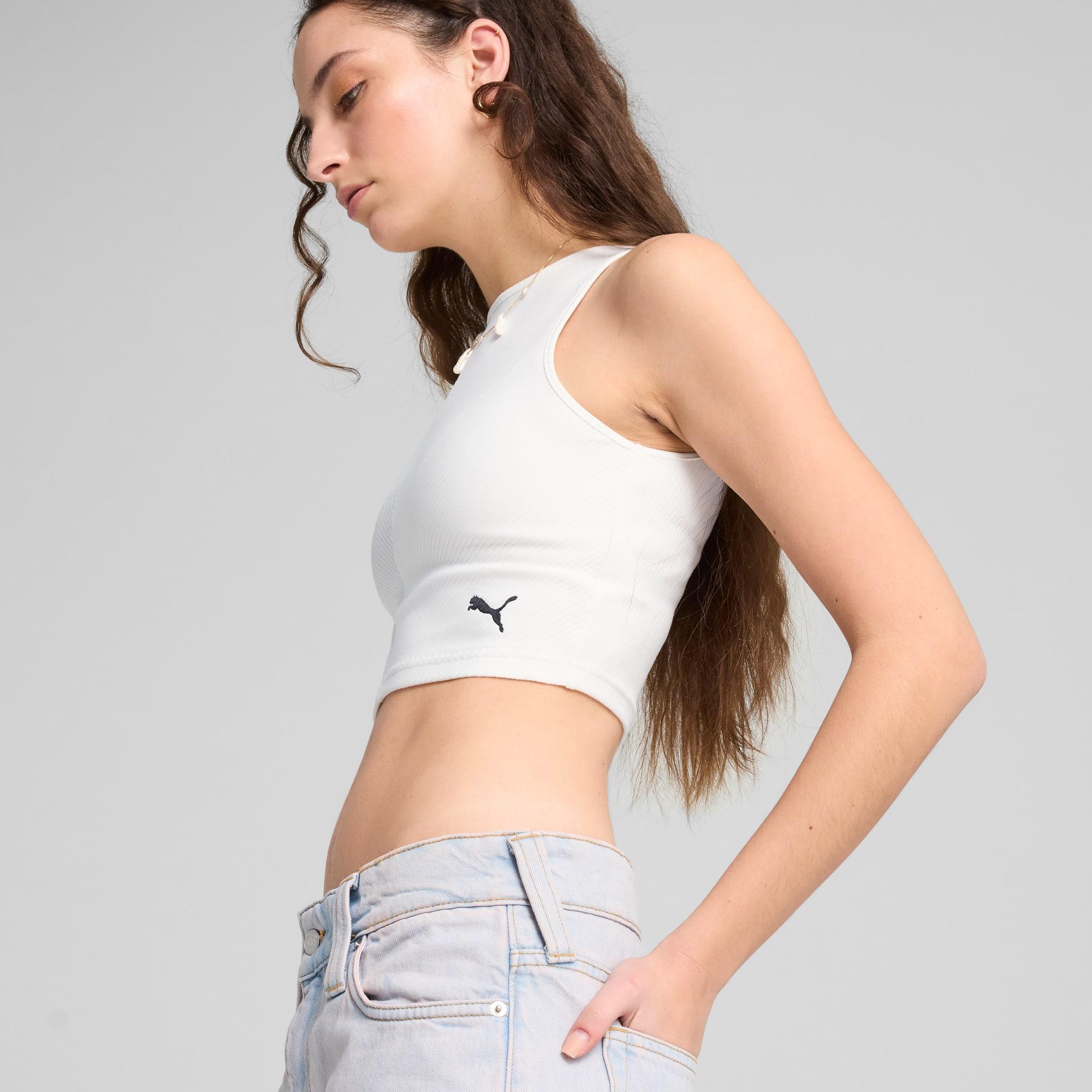 PUMA Wardrobe Essentials Women's Ribbed Crop Top Product Image