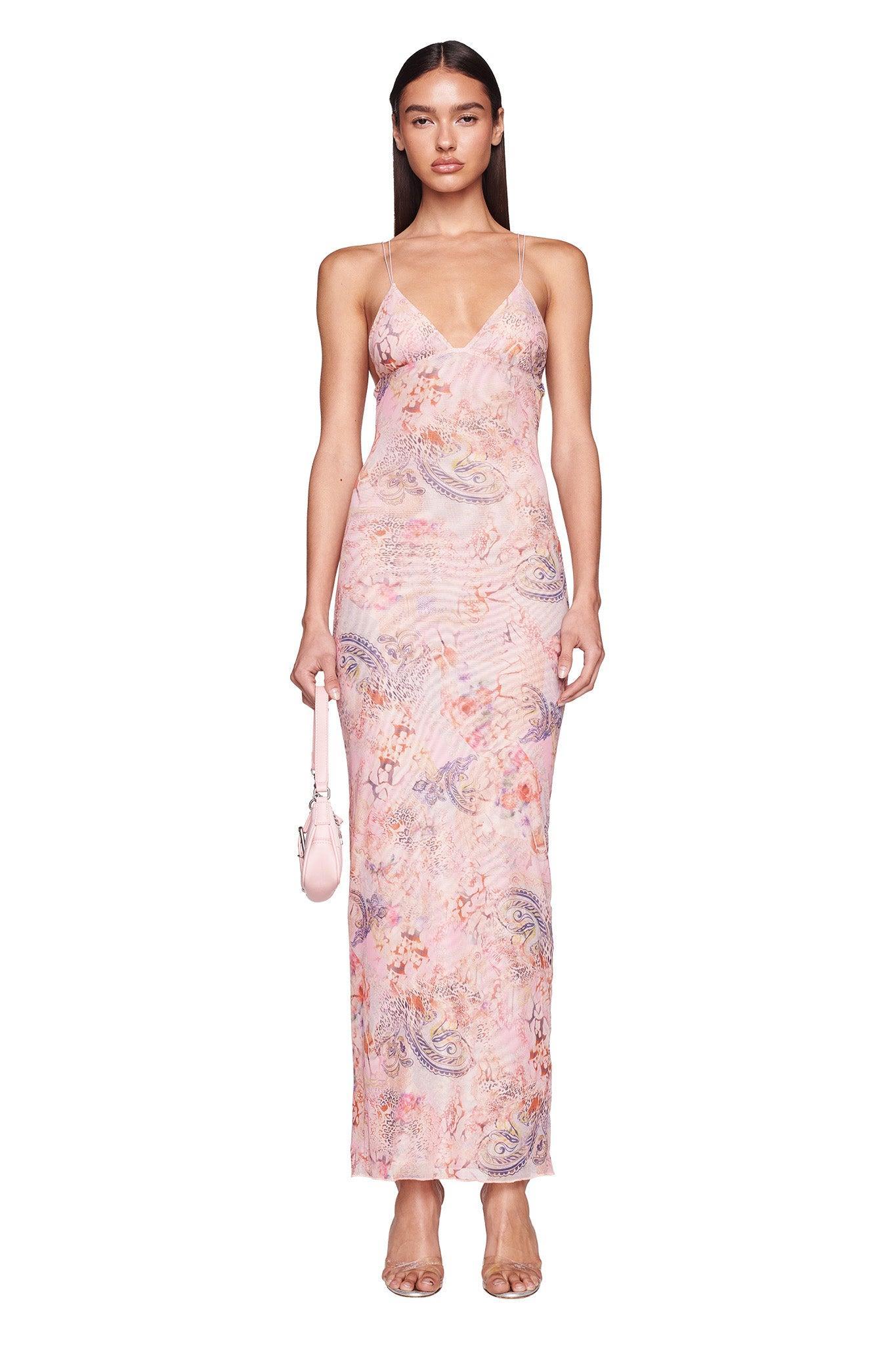 ELLERY DRESS - PINK : FLORA PAISLEY Product Image
