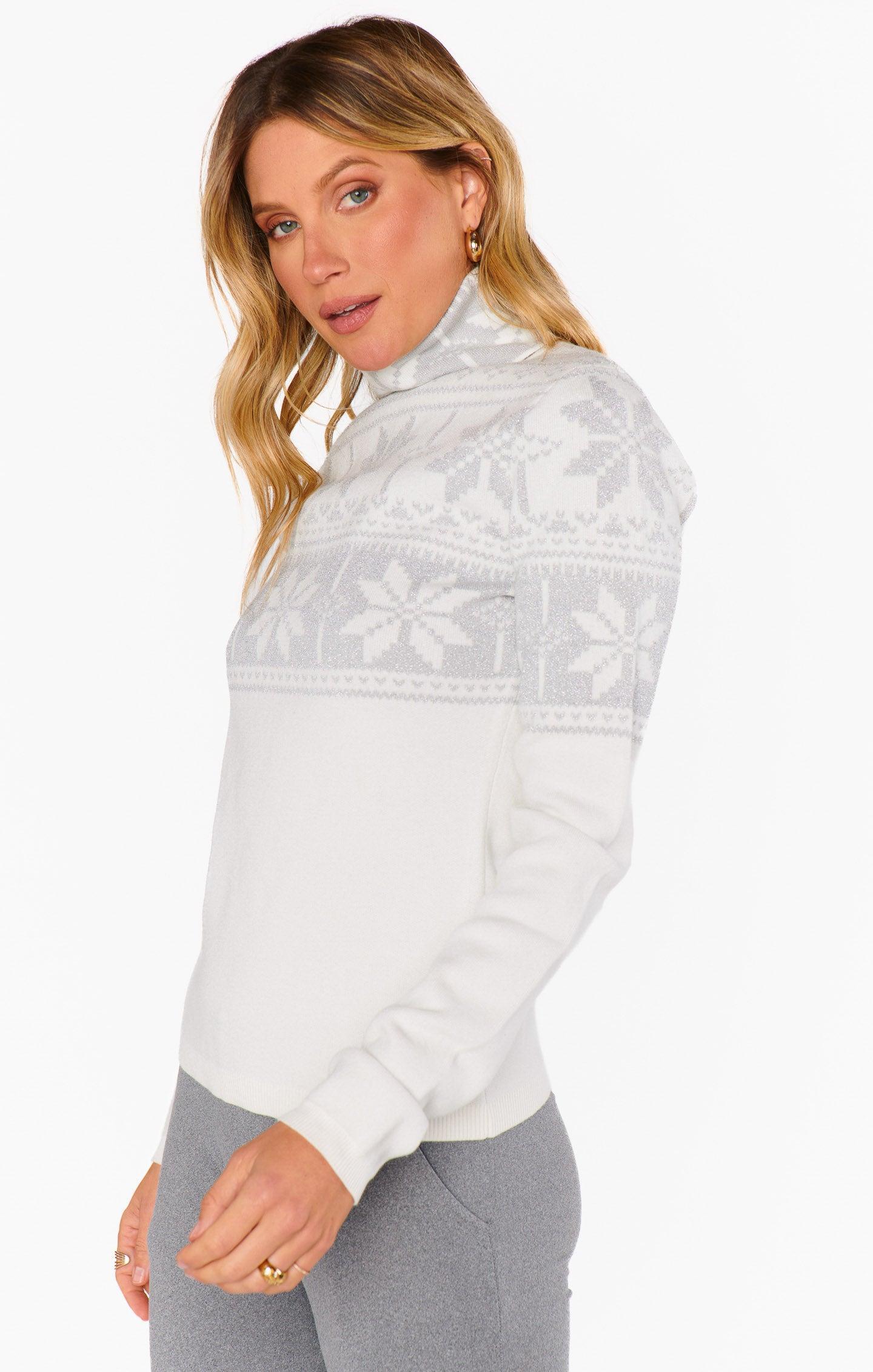 Ski Pullover ~ Silver Fair Isle Knit Product Image