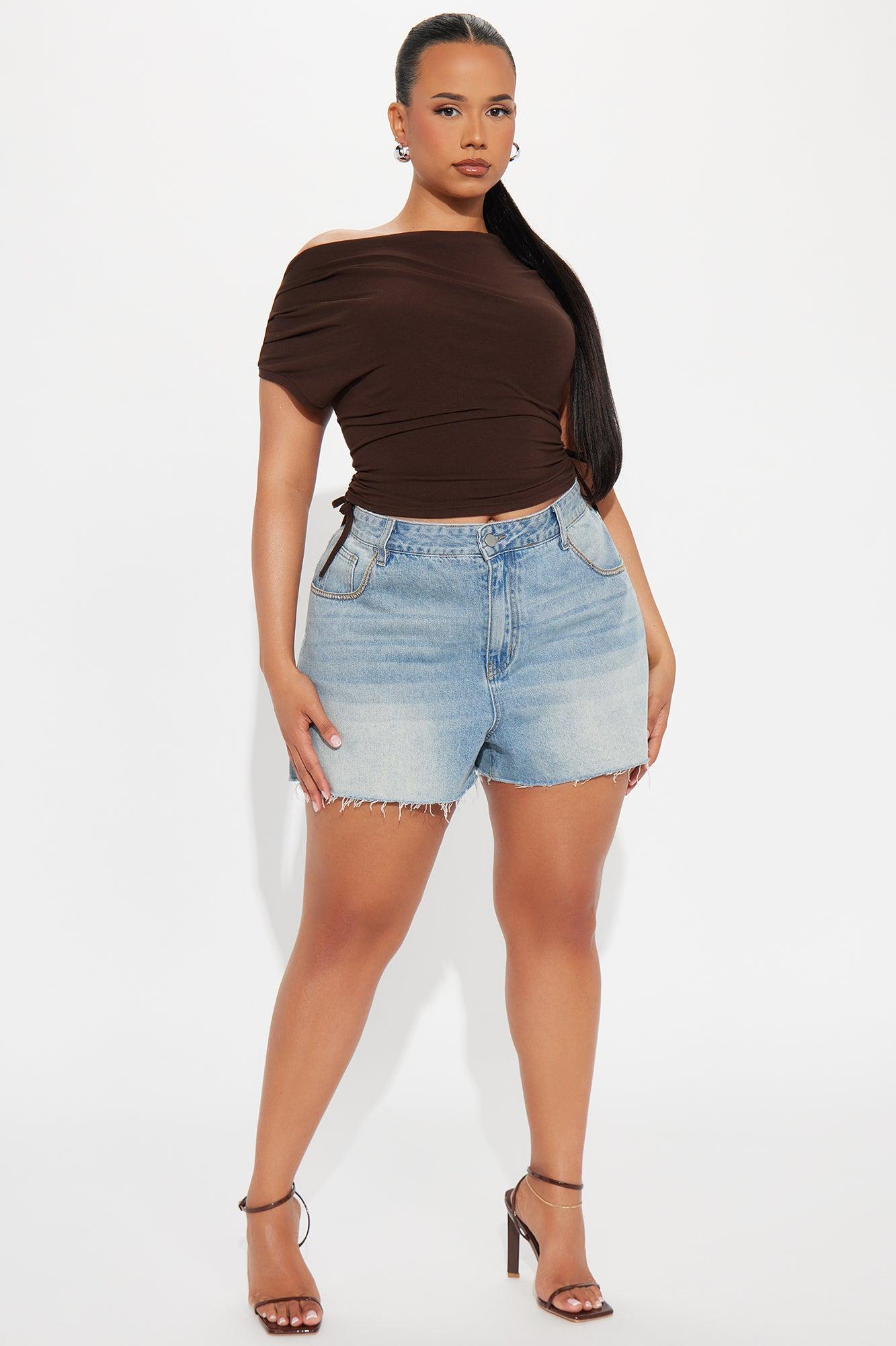 Beach House A-Line Denim Shorts - Medium Wash Product Image