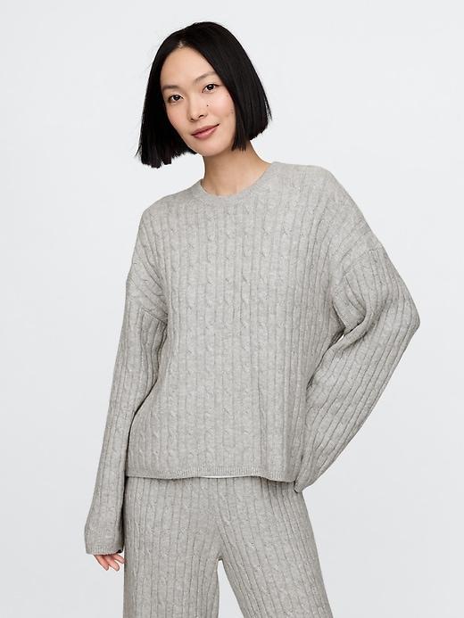 CashSoft Cable-Knit Sweater Product Image
