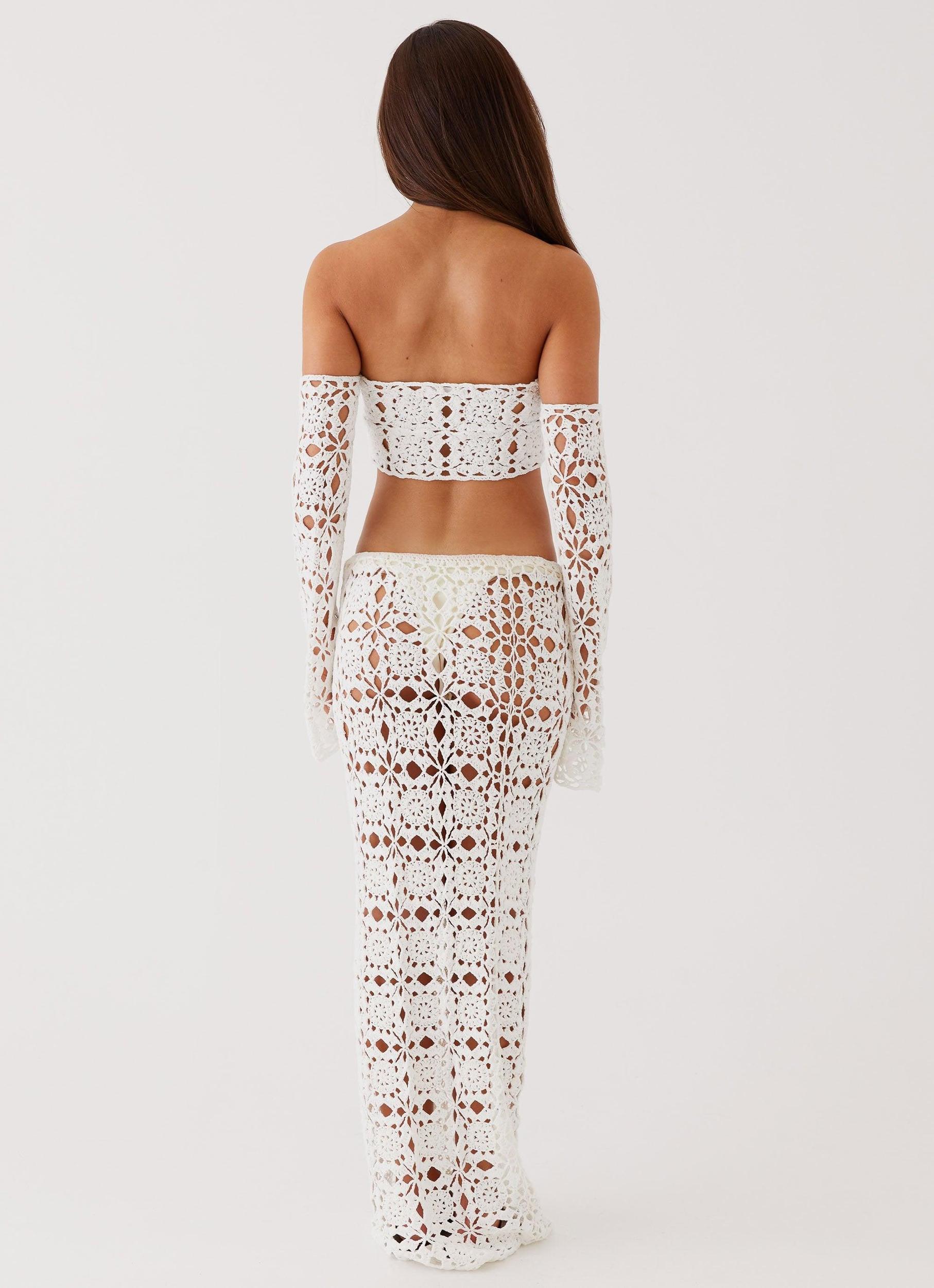 Sorrentino Crochet Maxi Skirt - White Product Image