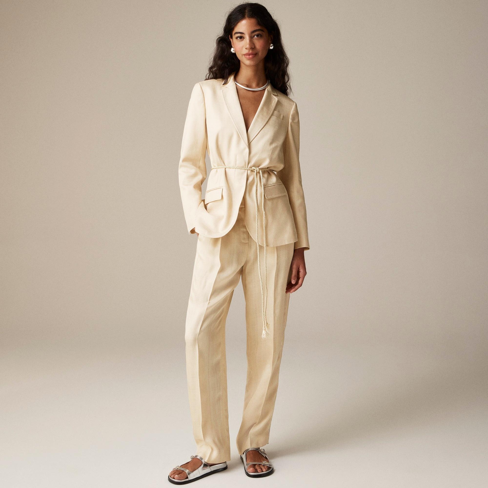 Rope-tie blazer in glossy twill Product Image