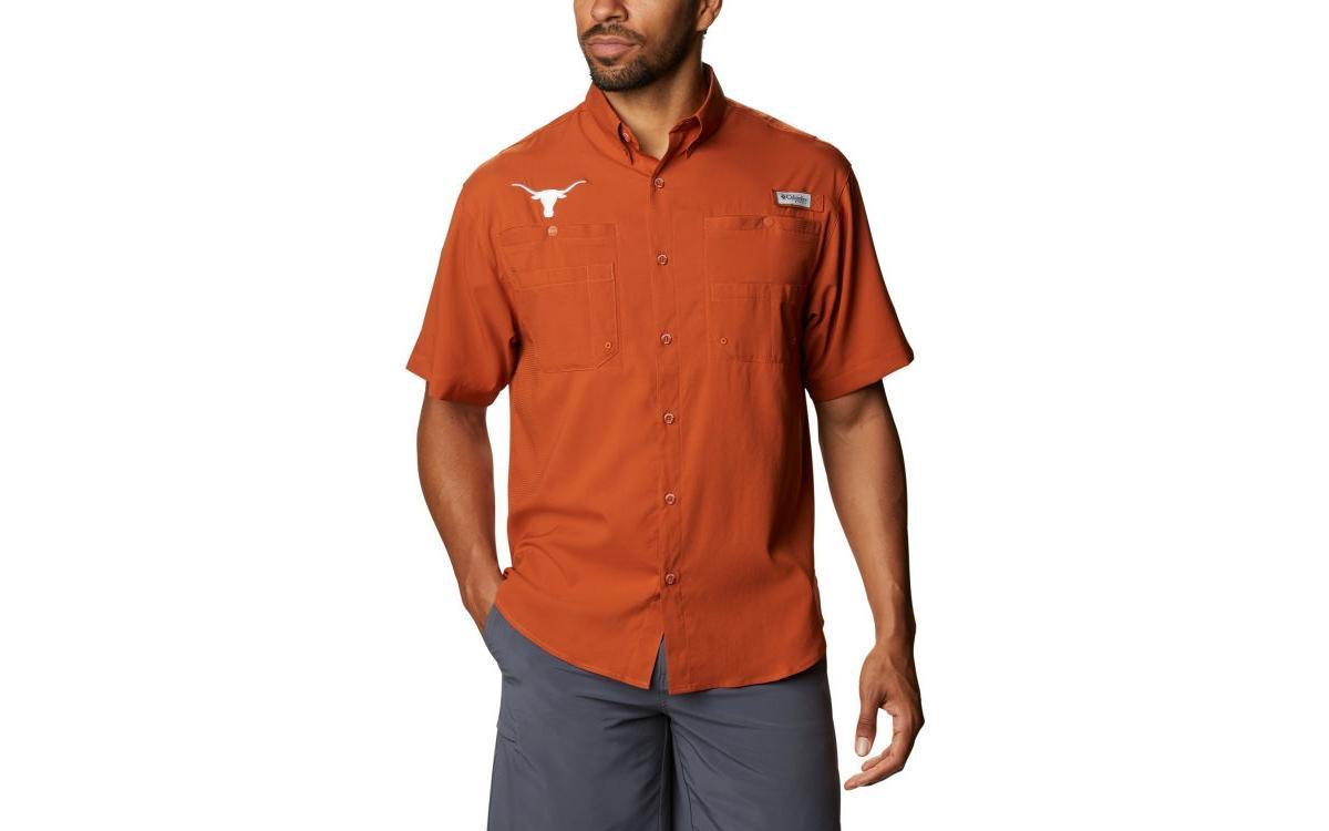 Columbia Men's Collegiate PFG Tamiami Short Sleeve Shirt - Tall - Texas- Product Image