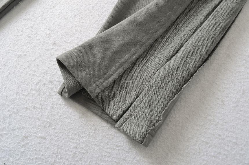 Drawstring Waist Plain Straight Leg Sweatpants Product Image
