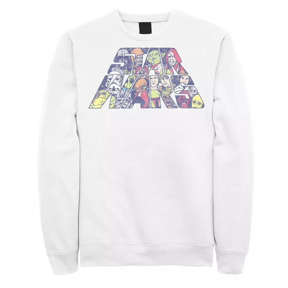Men's Star Wars Logo Character Fill Sweatshirt, Size: Medium, White Product Image