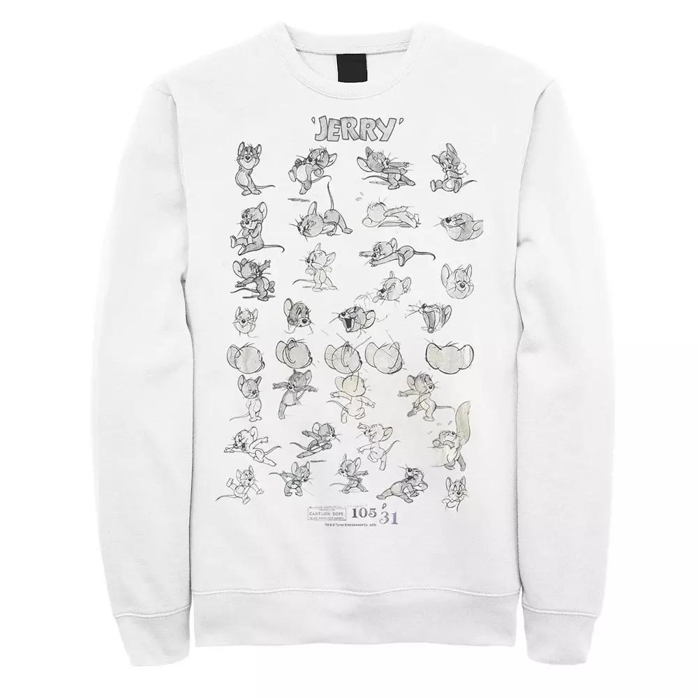 Mens Tom And Jerry Character Art Sweatshirt, Men's, Size: Small, White Product Image