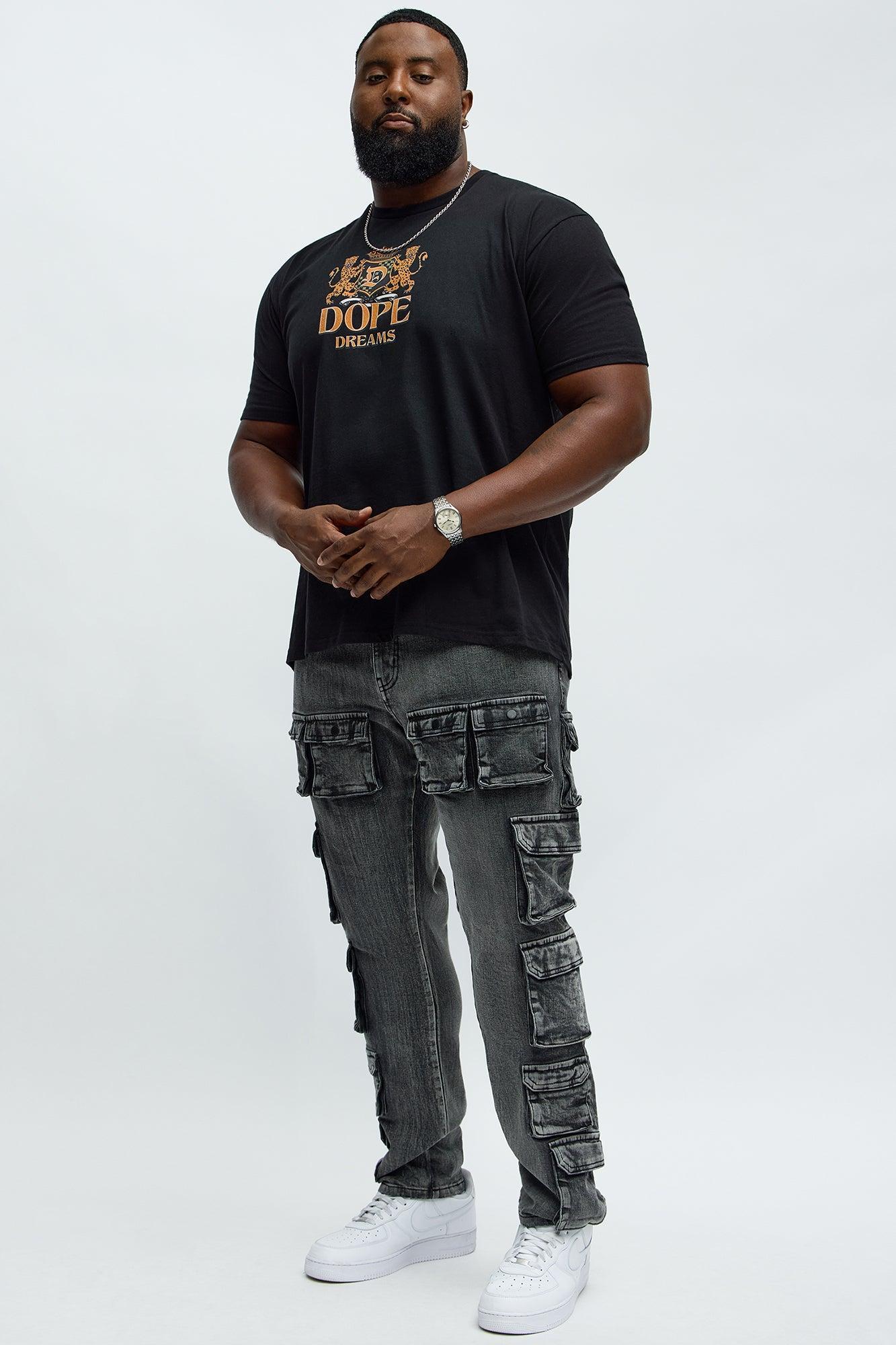 Utility Many Pockets Slim Jeans - Black Wash Product Image