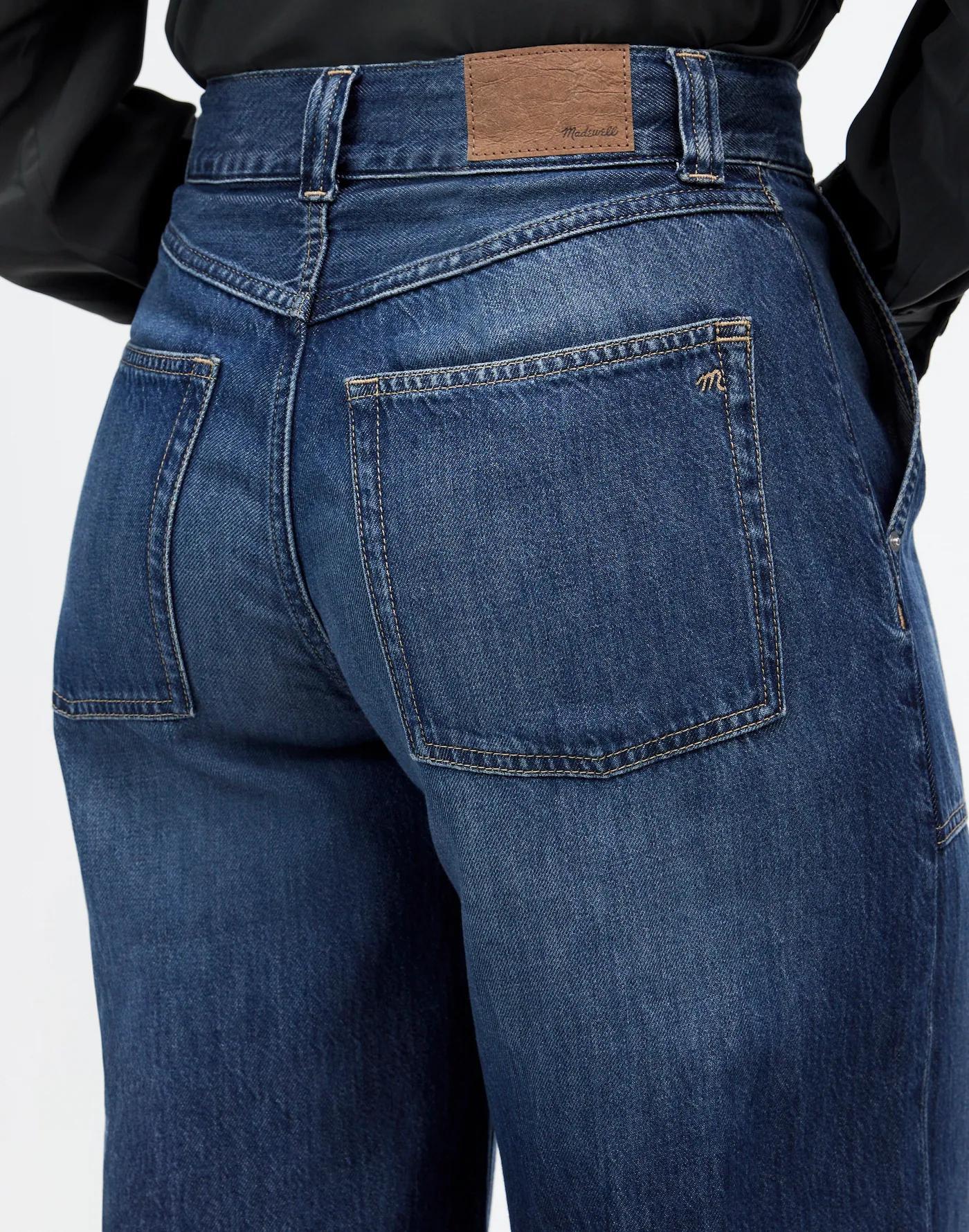 Curvy Superwide-Leg Utility Jeans in Lindewood Wash: Airy Denim Edition Product Image