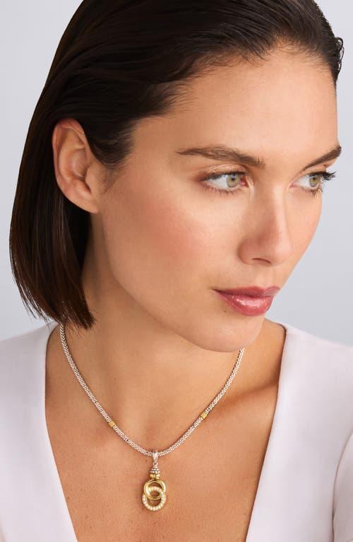 LAGOS Signature Caviar Two-tone Interlocking Diamond Pendant Product Image