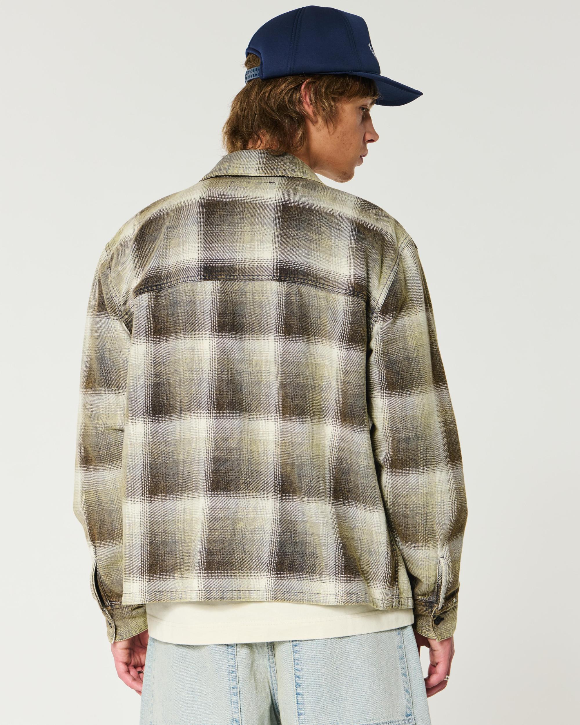 Boxy Washed Flannel Shirt Product Image