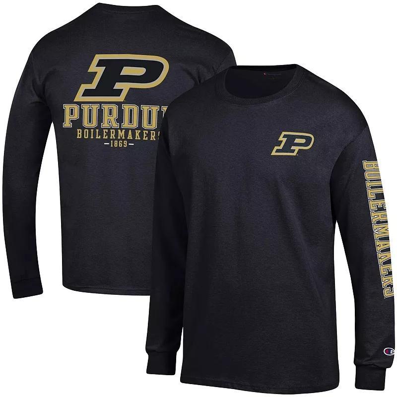 Mens Champion Purdue Boilermakers Team Stack Long Sleeve T-Shirt Product Image