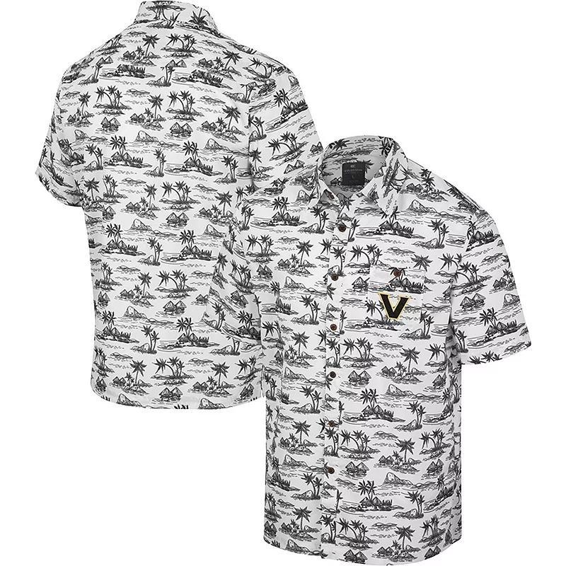 Men's Colosseum White Vanderbilt Commodores Spontaneous is Romantic Camp Button-Up Shirt, Size: XL Product Image