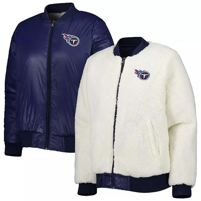 Women's G-III 4Her by Carl Banks Oatmeal/Navy Tennessee Titans Switchback Reversible Full-Zip Jacket, Size: 2XL, Team Product Image