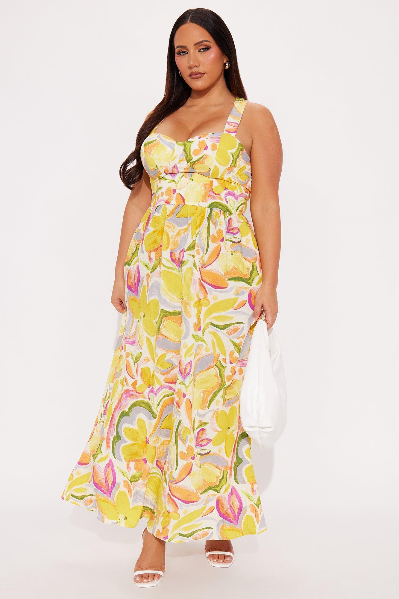Summer Fun Maxi Dress - Yellow/combo Product Image