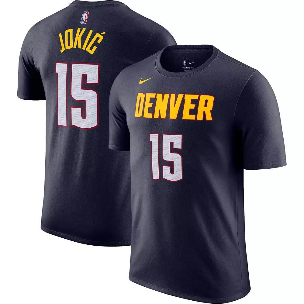 Men's Nike Nikola Jokic Navy Denver Nuggets Icon 2022/23 Name & Number T-Shirt, Size: Large, Nug Blue Product Image