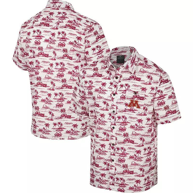Men's Colosseum White Vanderbilt Commodores Spontaneous is Romantic Camp Button-Up Shirt, Size: XL Product Image