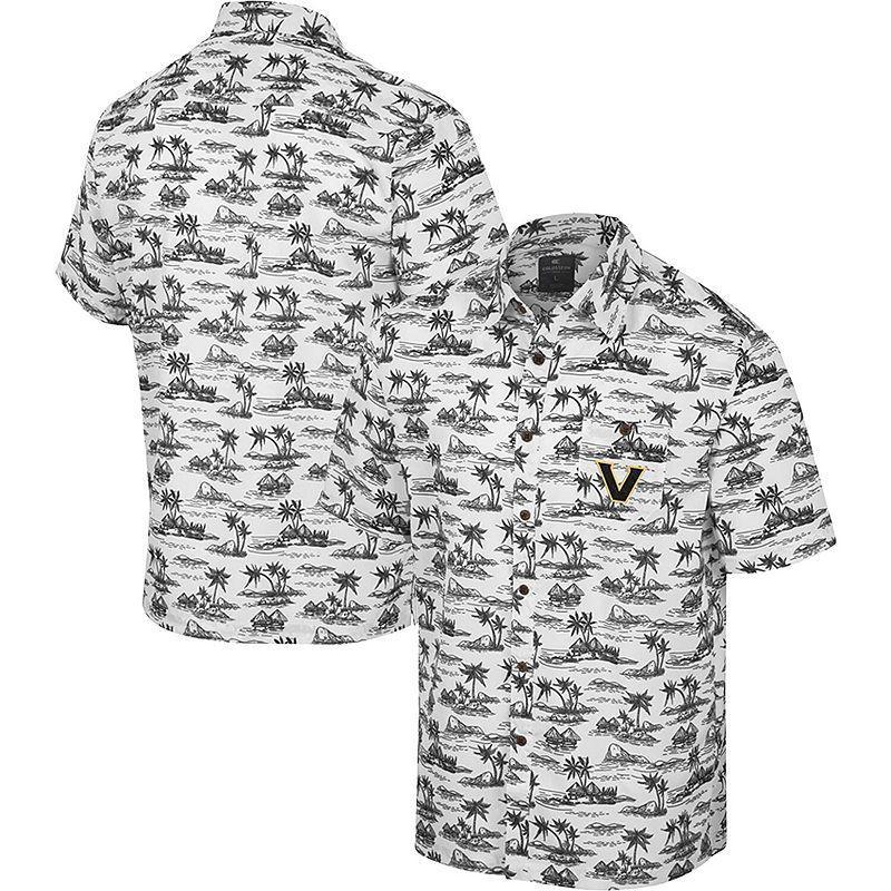 Men's Colosseum White Vanderbilt Commodores Spontaneous is Romantic Camp Button-Up Shirt, Size: XL Product Image