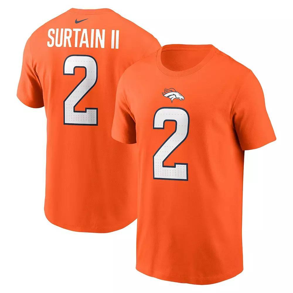 Men's Nike Patrick Surtain II Orange Denver Broncos Name & Number T-Shirt, Size: Large Product Image