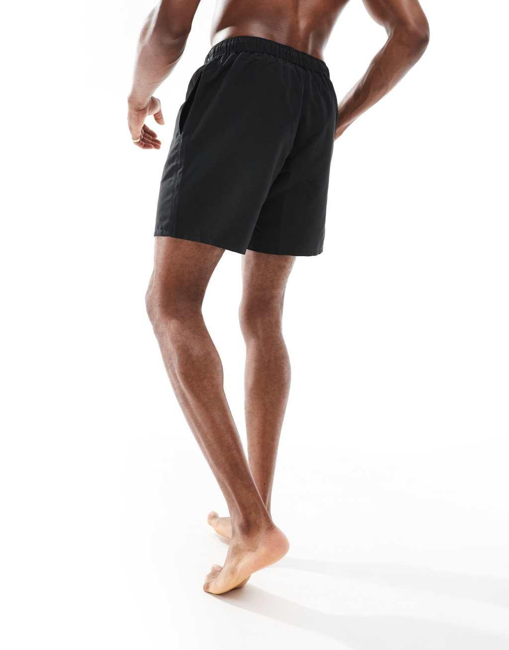 ASOS DESIGN 2 pack swim shorts in mid length in charcoal /black Product Image