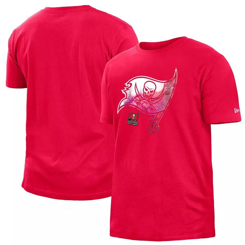 Men's New Era Red Tampa Bay Buccaneers 2022 Sideline Ink Dye T-Shirt, Size: Large Product Image