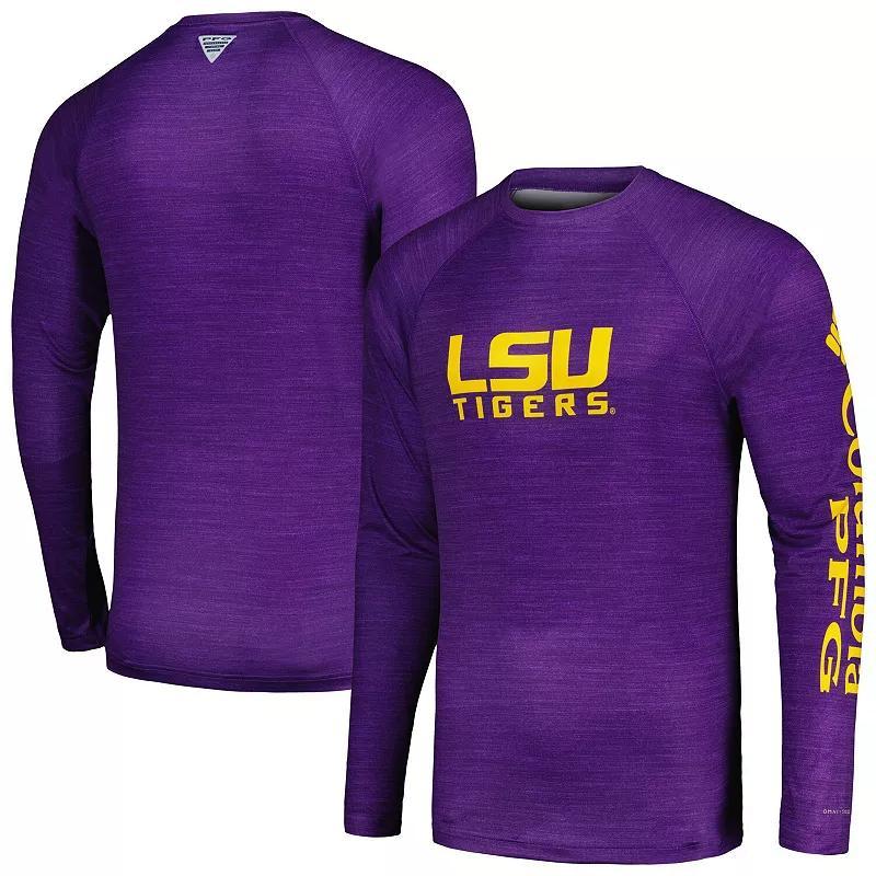 Columbia Men's Collegiate PFG Terminal Tackle Heather Long Sleeve Shirt - LSU- Product Image