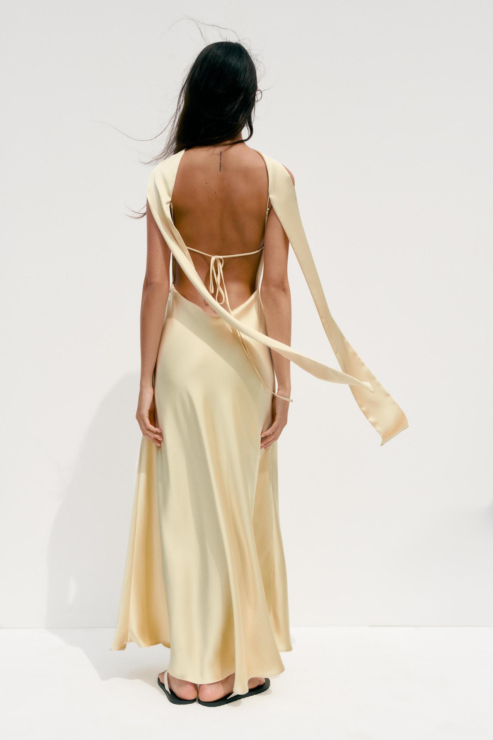 SATIN EFFECT FOULARD DRESS Product Image
