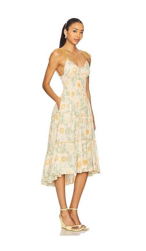 FREE PEOPLE Adriel Floral Print Knee Length Cami Dress In White Product Image