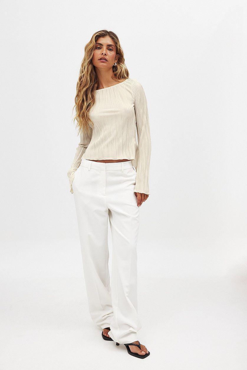 Back Tie Strap Long Sleeve Top Product Image